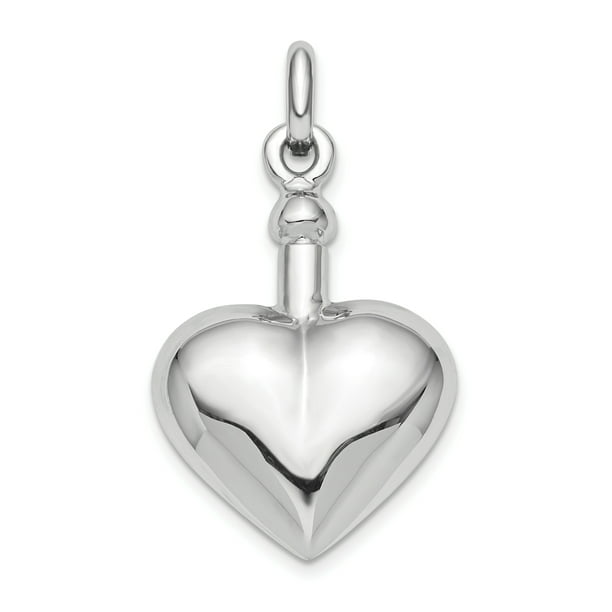 Sterling Silver Jewelry Pendants & Charms Solid Polished Puffy Heart Ash Holder Pendant Sterling Silver Jewelry Pendants & Charms Solid Polished Puffy Heart Ash Holder Pendant